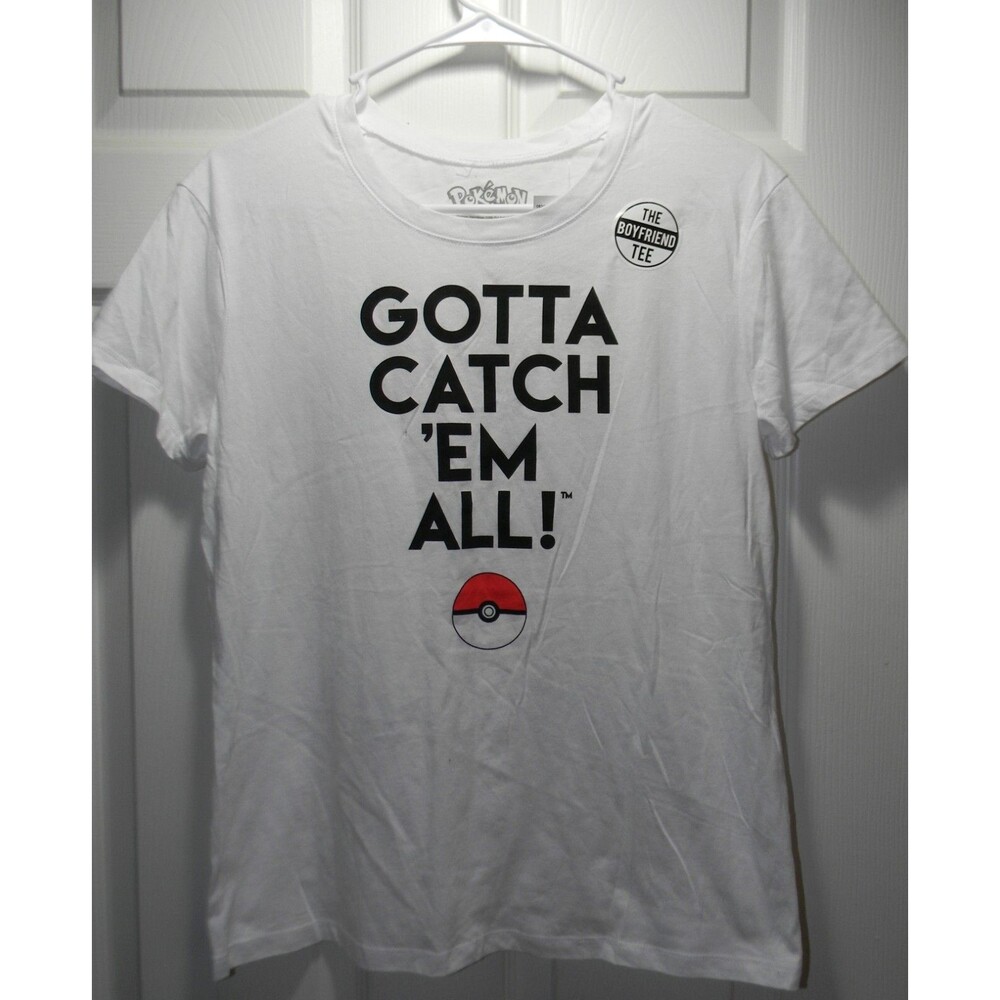 Pokemon Boyfriend Tee Juniors size M (7-9) Gotta Catch 'Em All NWOT